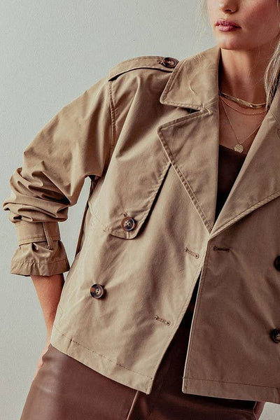 Zai Double Breasted Cropped Trench